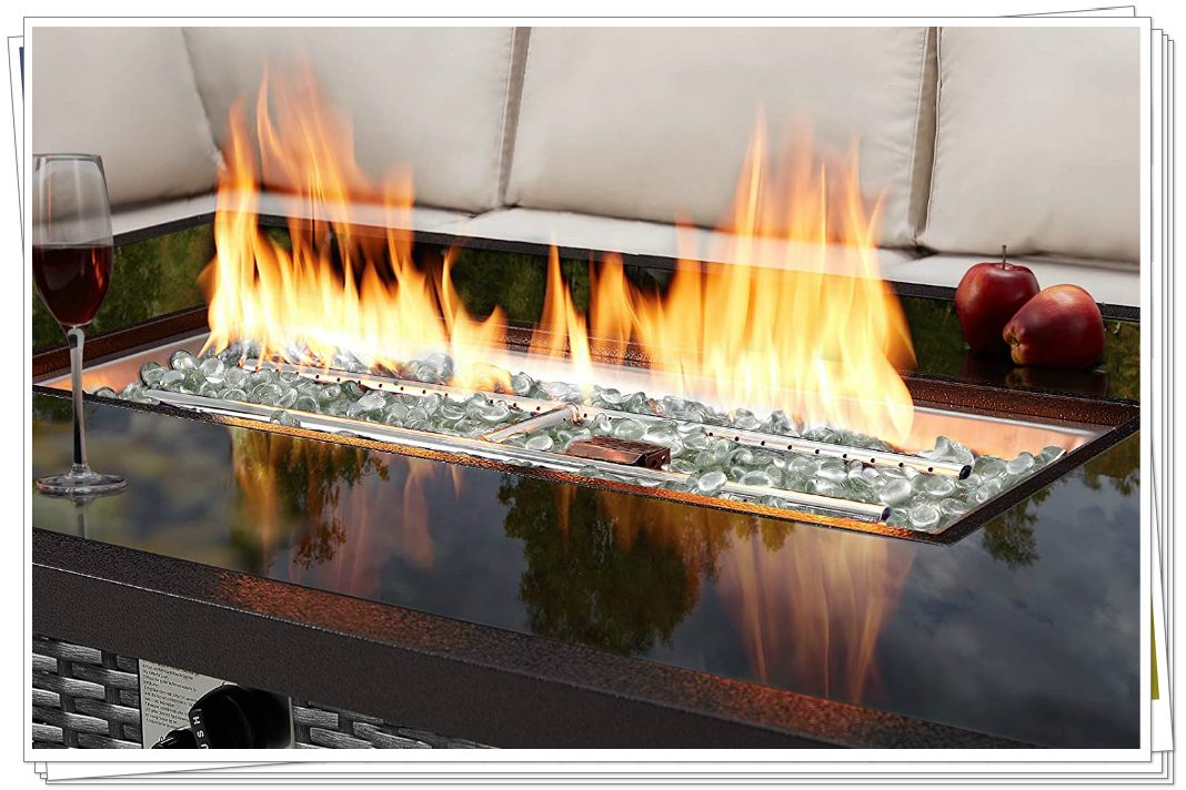 U-MAX 44in Outdoor Propane Gas Fire Pit Table